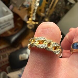 VTG two-tone 18 kt gold filled ring, 6